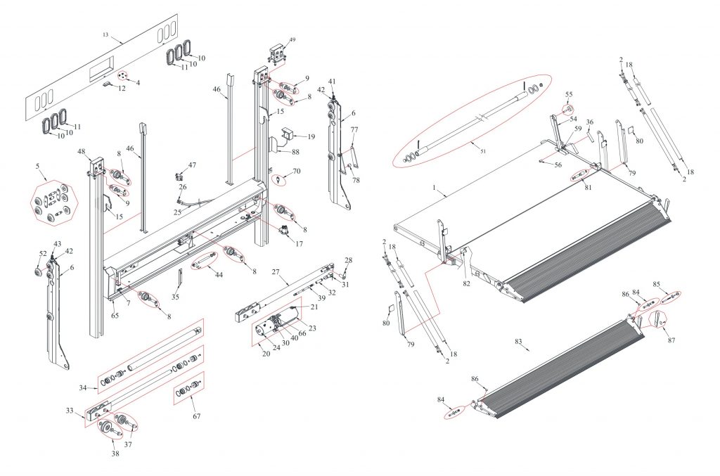 Railgate Bi-Fold Series Drawing